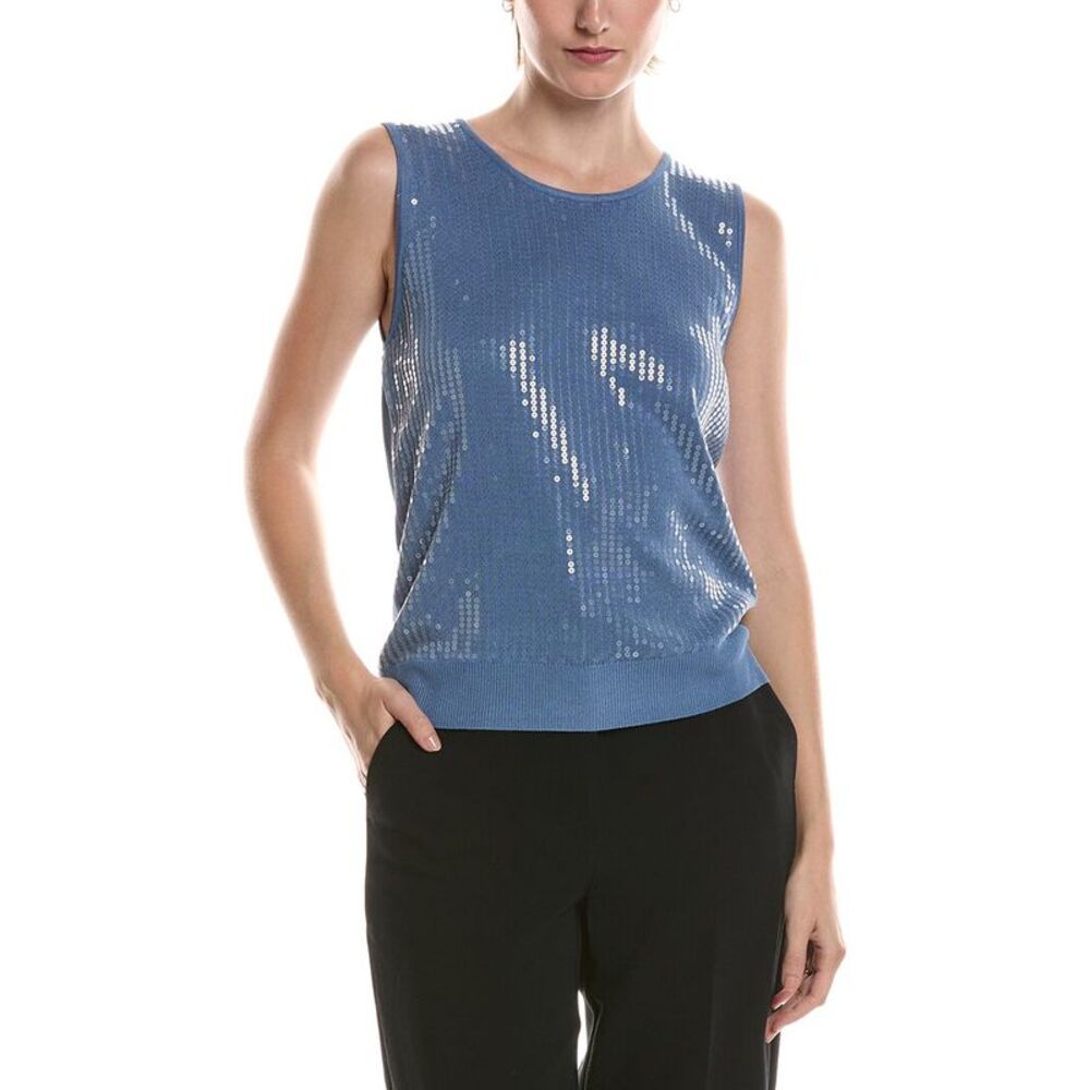Anne Klein Womens Sequin Top